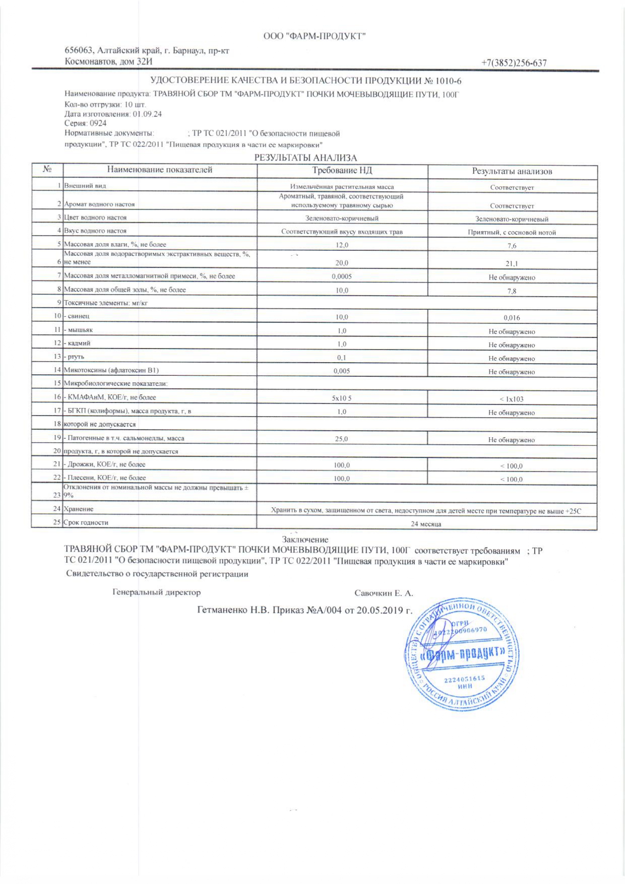 Паспорт №092024